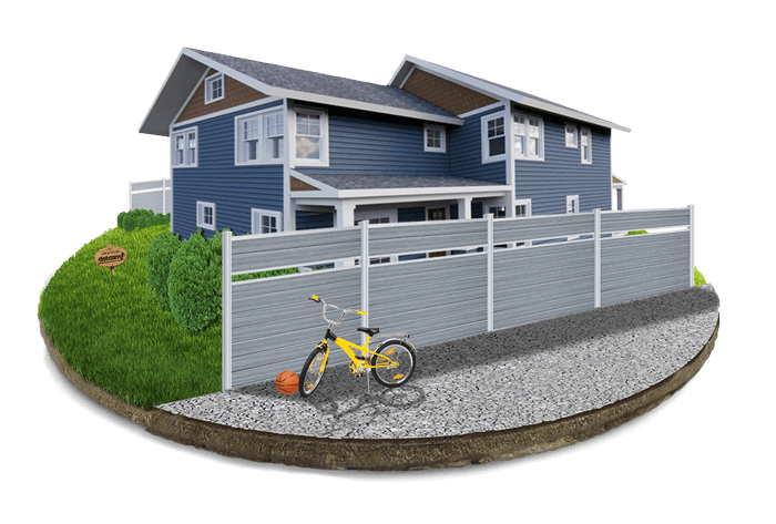 Commercial Composite Fence installation for the Cincinnati Tri-State area.