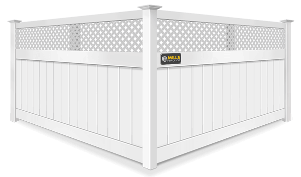 Decorative Lattice Top vinyl fence contractor in the Cincinnati Tri-State area